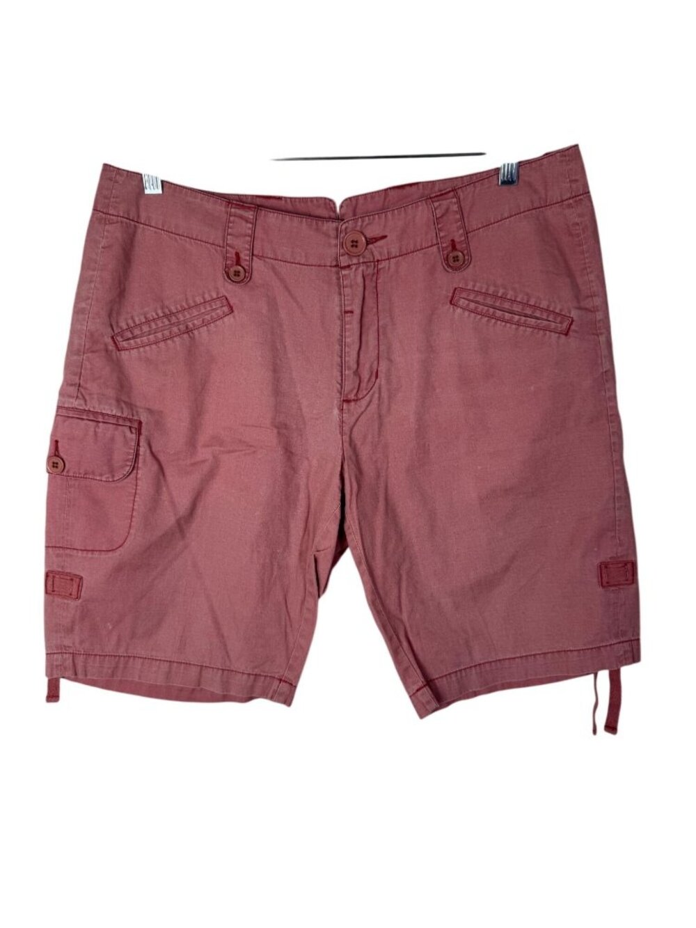 Sundance Womens Dusty Rose Cotton Cargo Shorts Size 14 Petite Lagenlook Boho